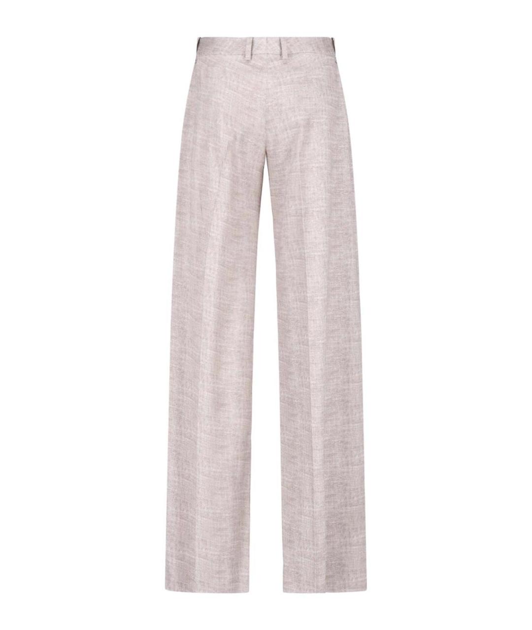 ERMANNO SCERVINO Бежевые вискозные прямые брюки, фото 2