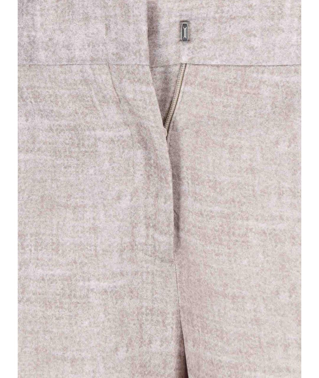 ERMANNO SCERVINO Бежевые вискозные прямые брюки, фото 5