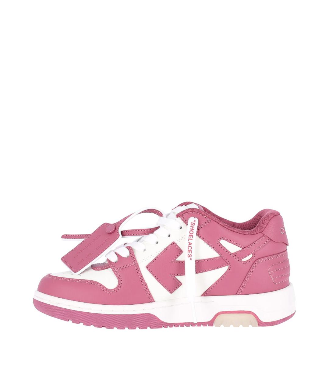 OFF-WHITE Розовые кожаные кеды, фото 3