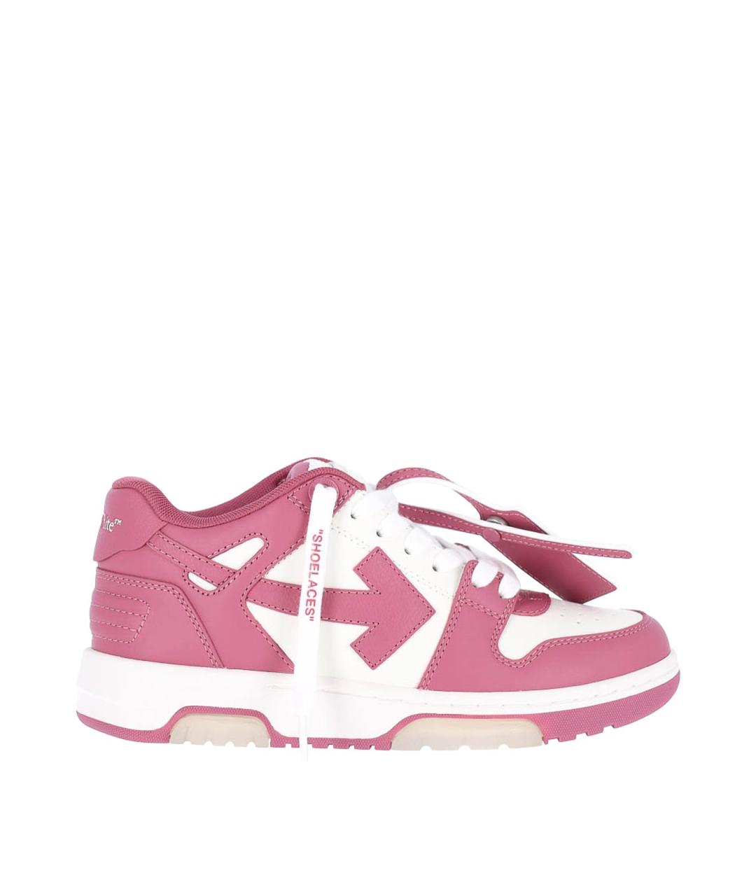 OFF-WHITE Розовые кожаные кеды, фото 6