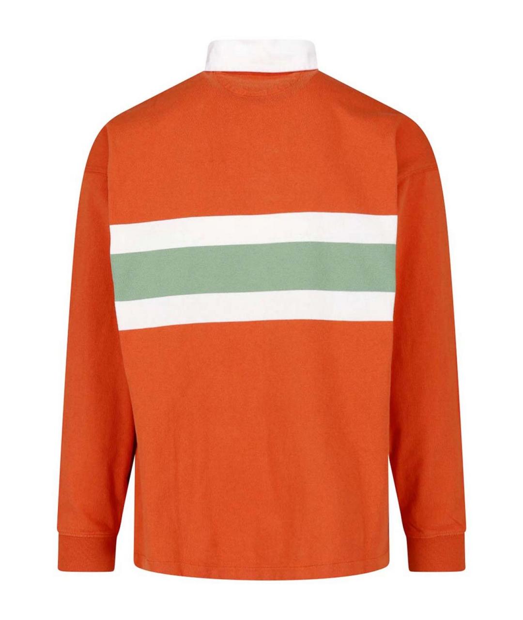 POLO RALPH LAUREN Оранжевое хлопковое поло с длинным рукавом, фото 2