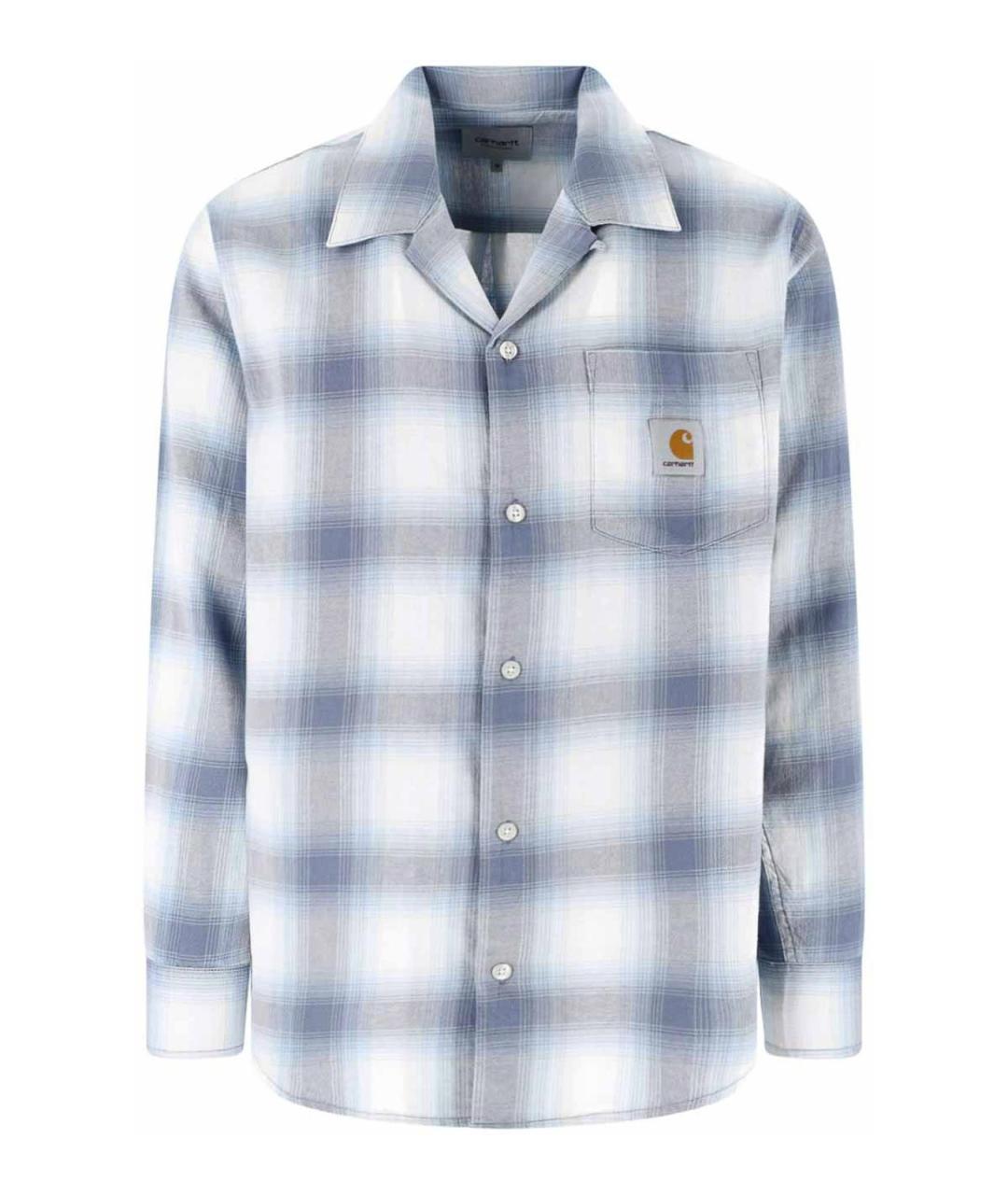 CARHARTT Голубая хлопковая кэжуал рубашка, фото 1