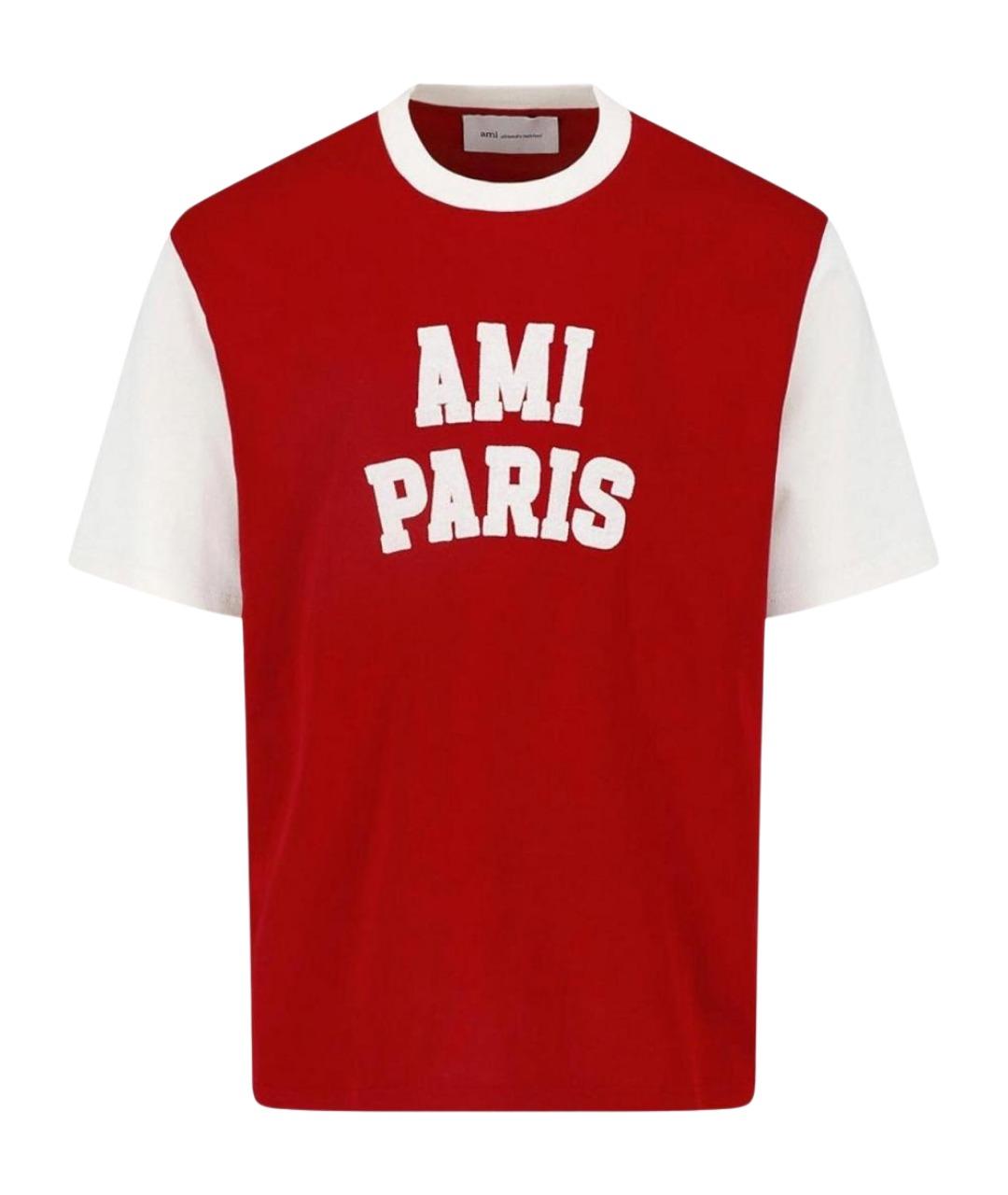 Ami Paris Красная хлопковая футболка, фото 1