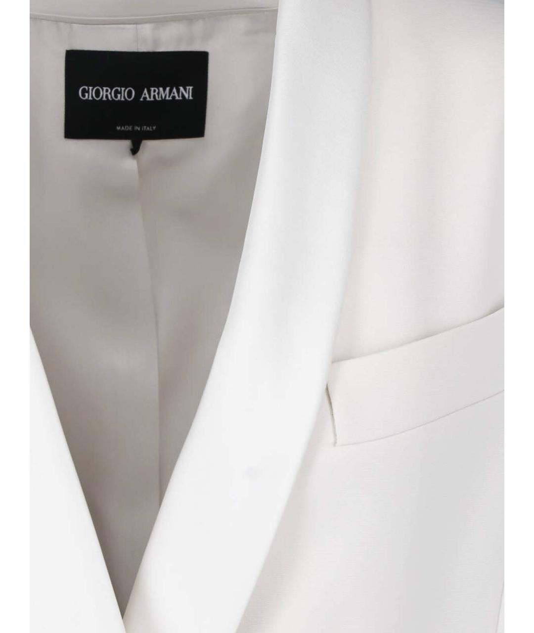 GIORGIO ARMANI Белый шелковый жакет/пиджак, фото 3