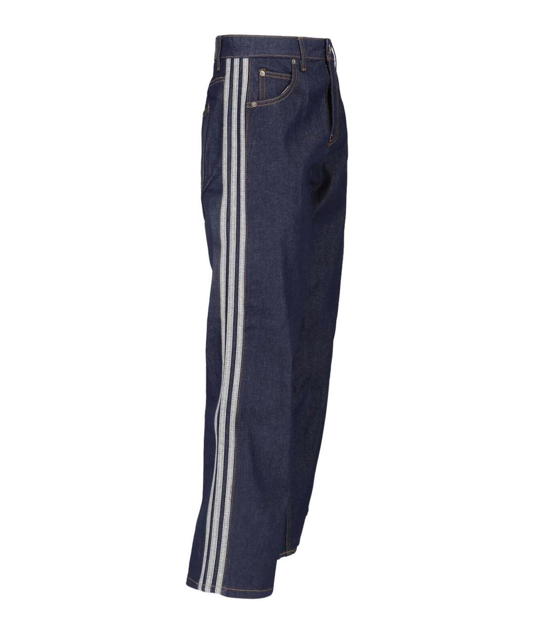 ADIDAS Синие хлопковые прямые джинсы, фото 3