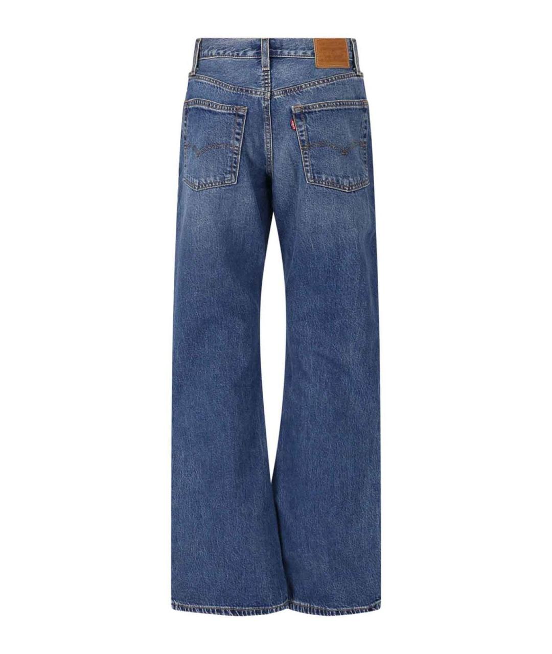 LEVI'S Синие хлопковые прямые джинсы, фото 2