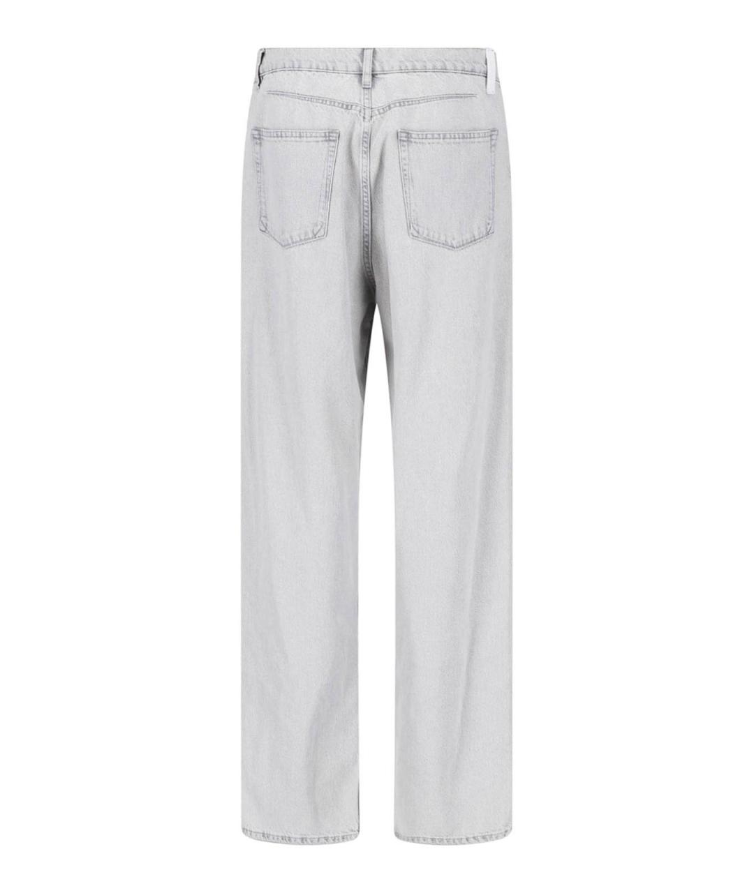 JIL SANDER Серые хлопковые прямые джинсы, фото 2