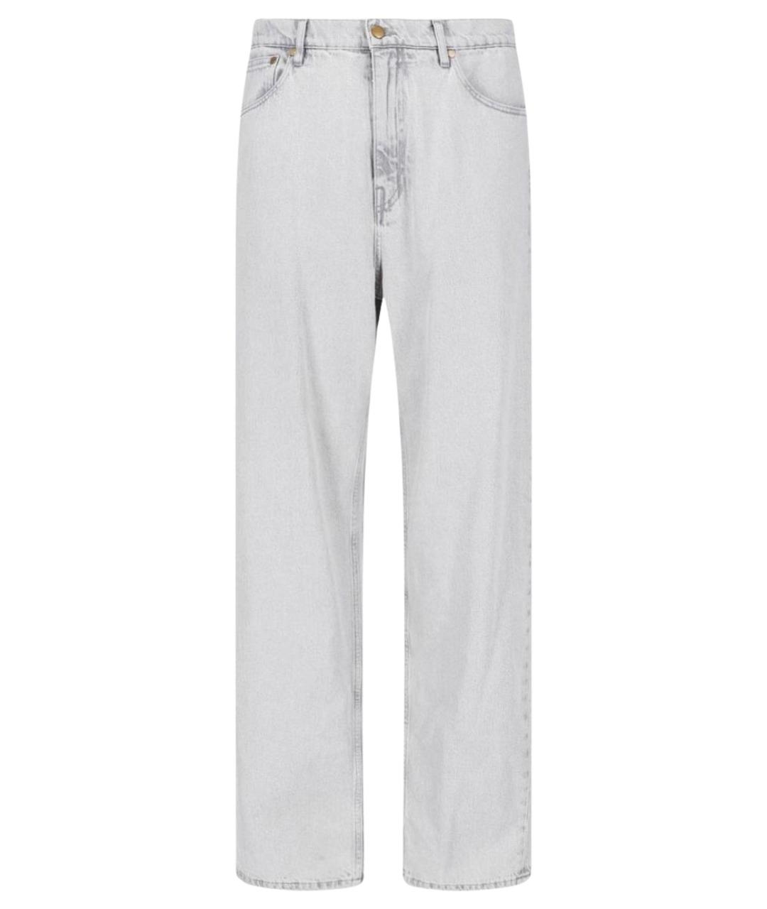 JIL SANDER Серые хлопковые прямые джинсы, фото 1