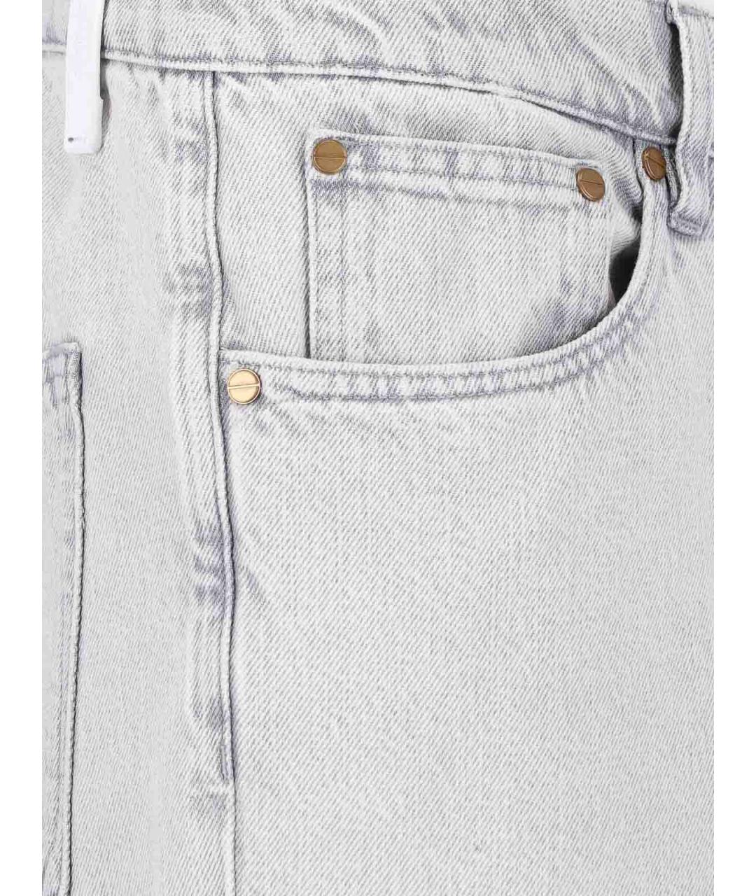 JIL SANDER Серые хлопковые прямые джинсы, фото 4