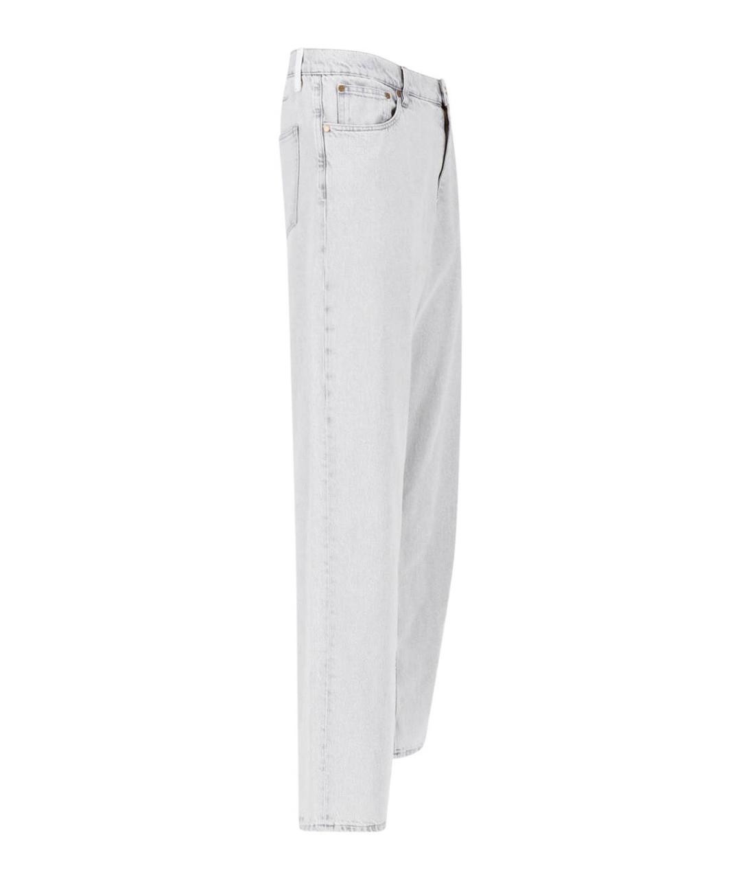 JIL SANDER Серые хлопковые прямые джинсы, фото 3