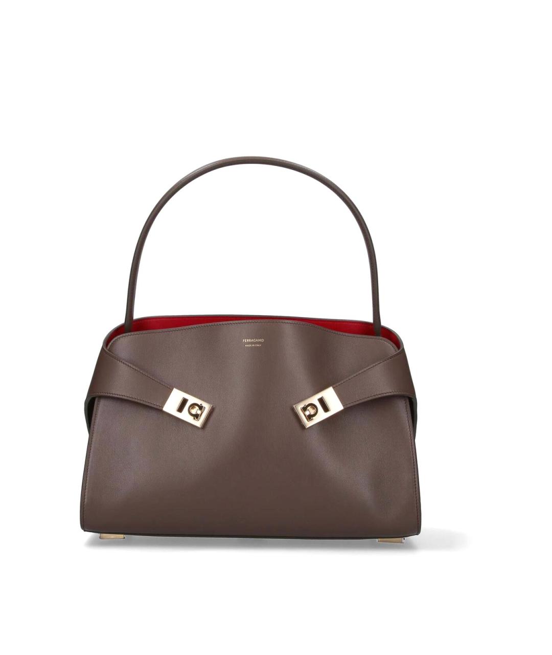 FERRAGAMO Коричневая кожаная сумка тоут, фото 6
