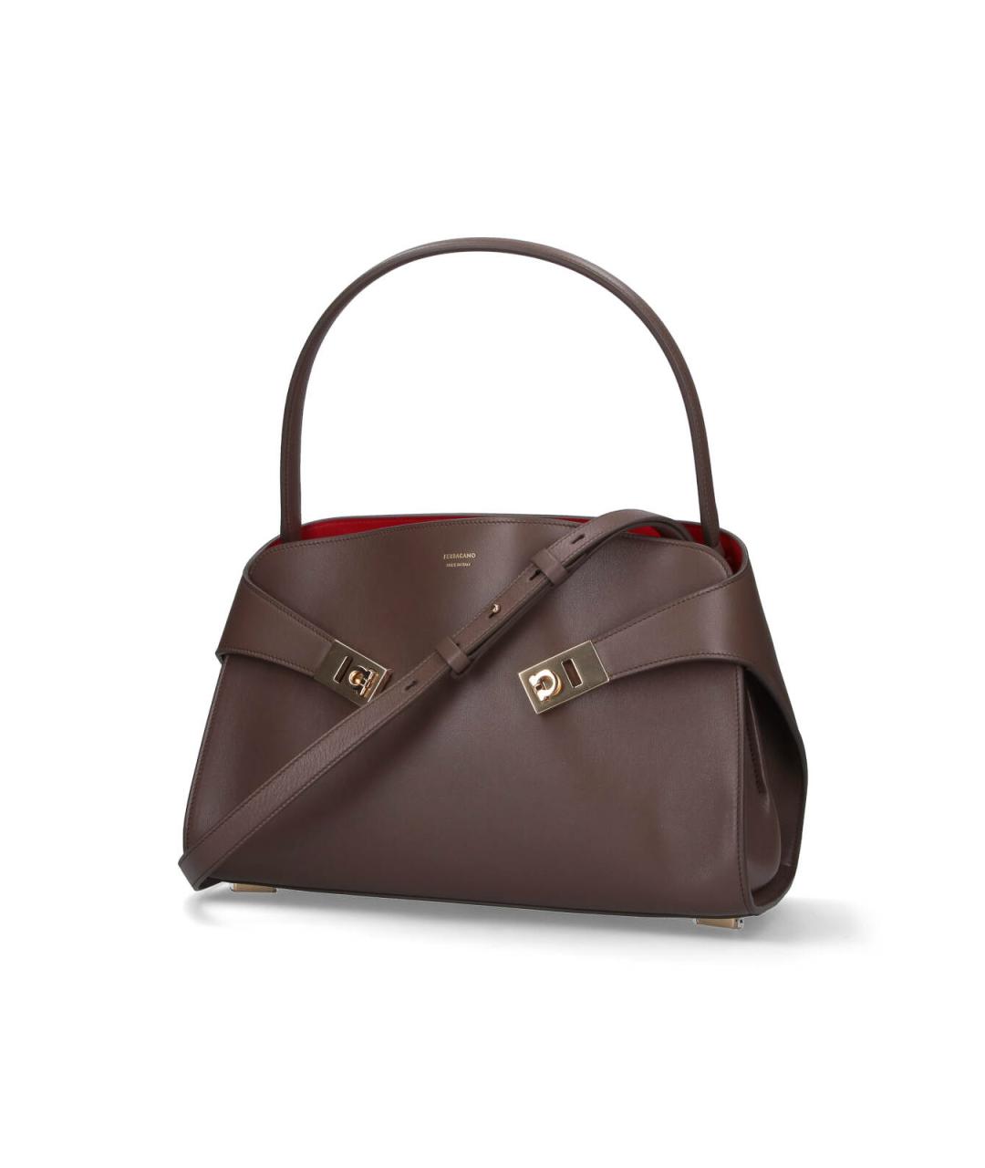 FERRAGAMO Коричневая кожаная сумка тоут, фото 2