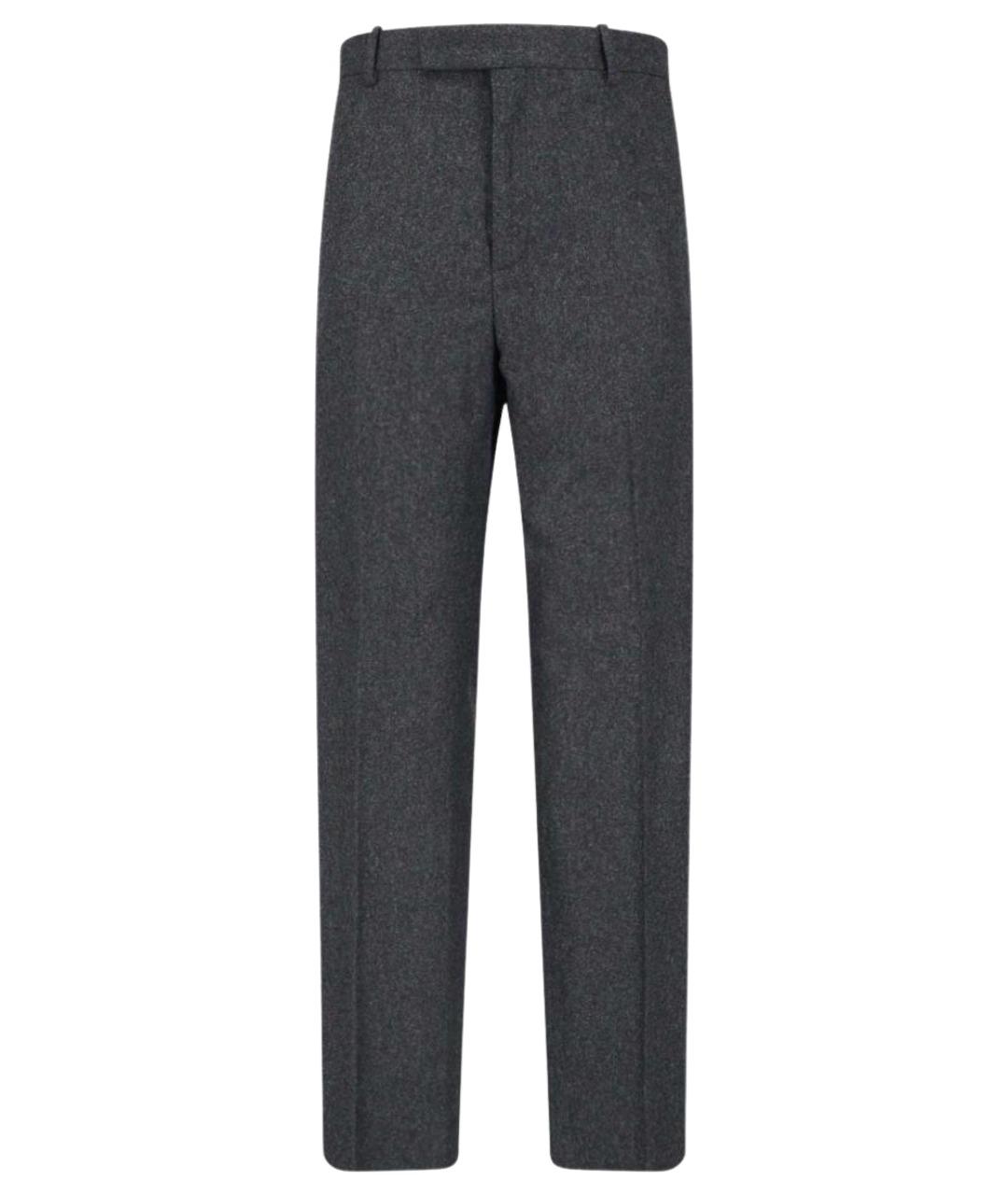 JIL SANDER Серые шерстяные повседневные брюки, фото 1