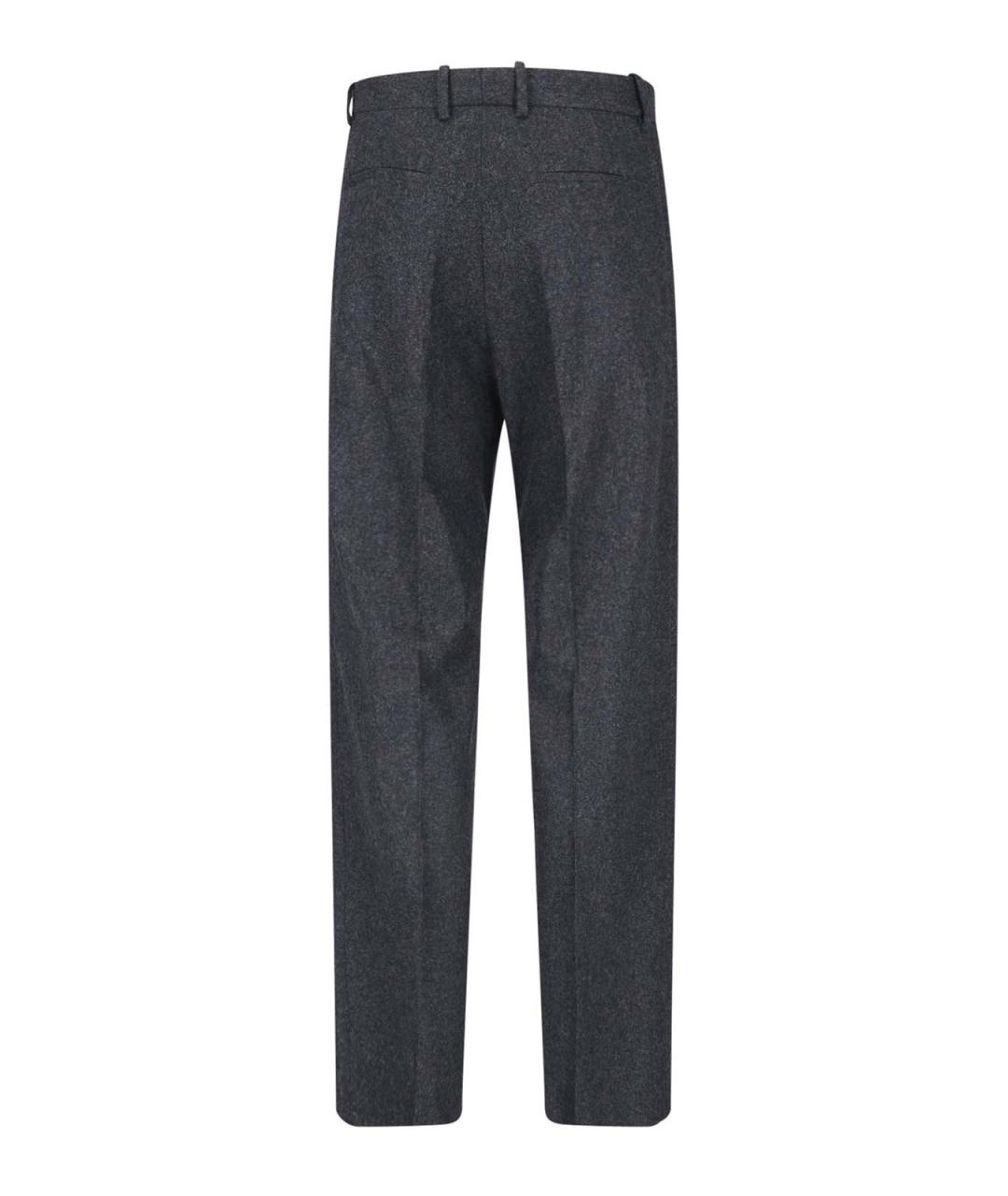 JIL SANDER Серые шерстяные повседневные брюки, фото 2