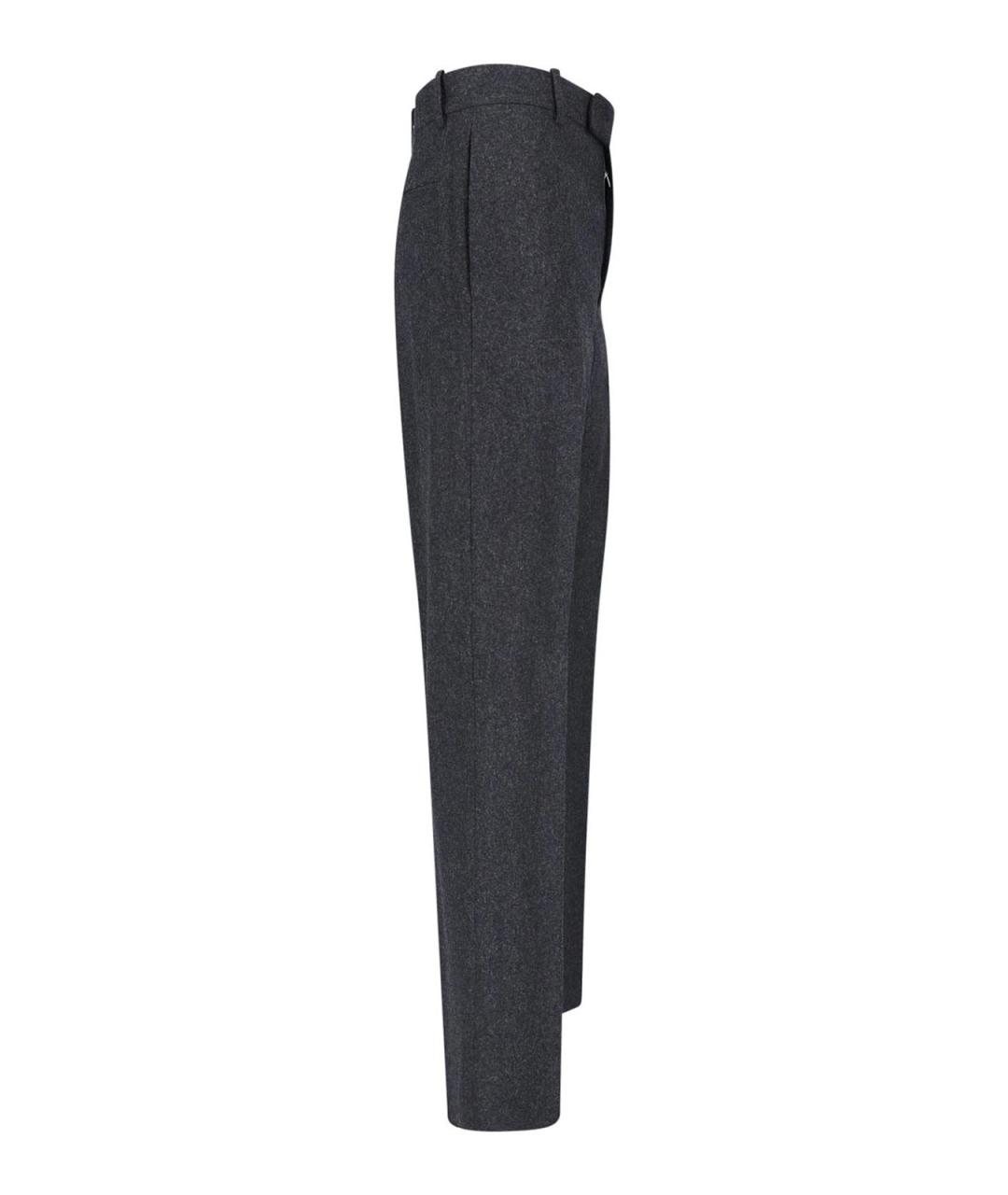JIL SANDER Серые шерстяные повседневные брюки, фото 3