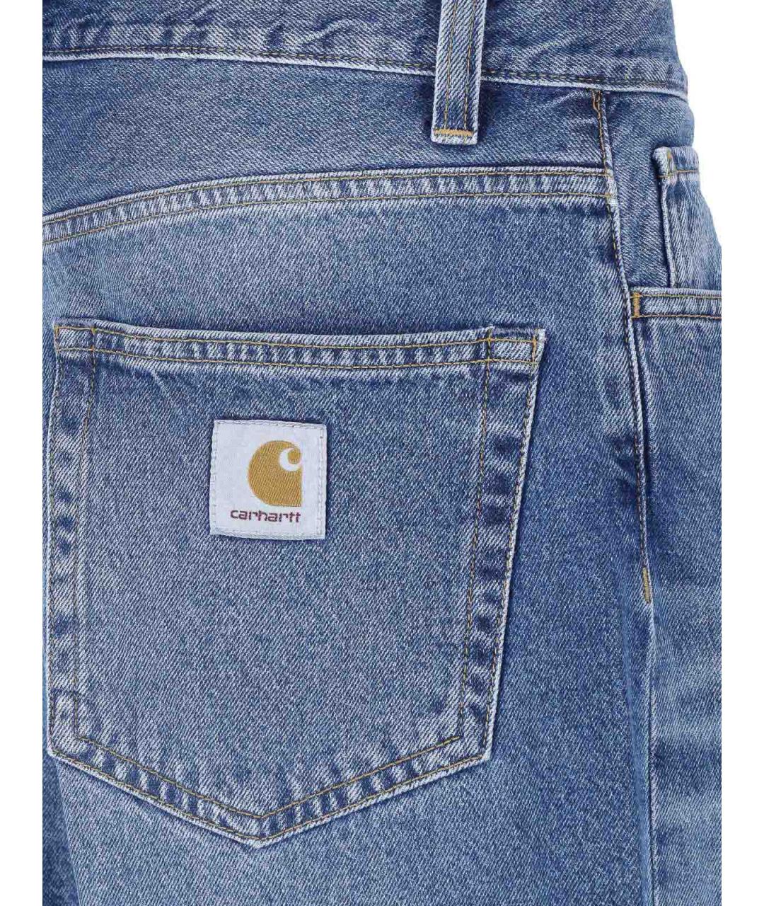 CARHARTT Синие хлопковые прямые джинсы, фото 4
