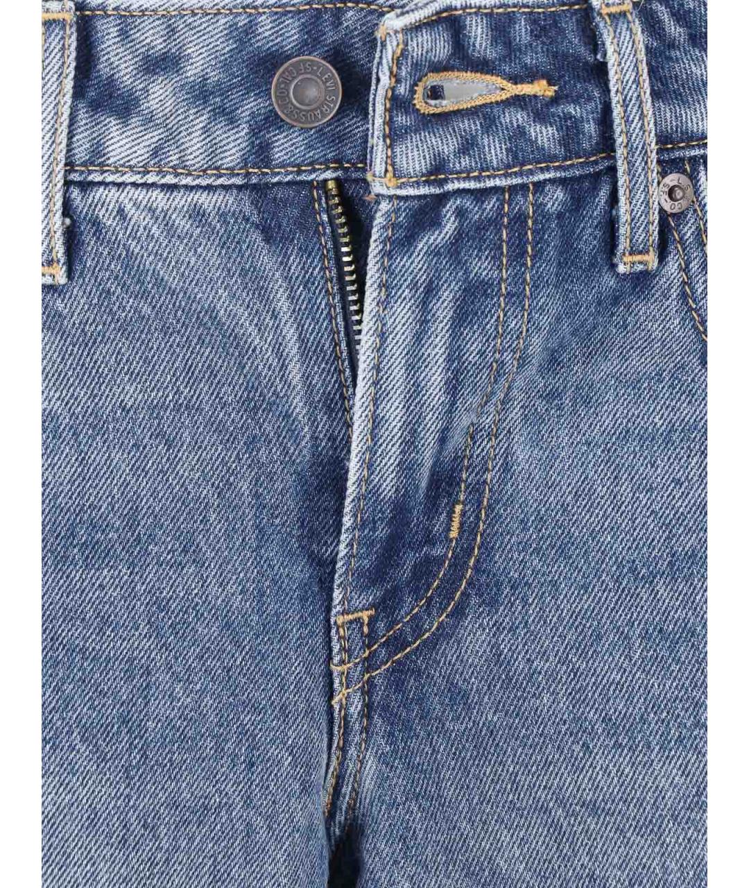 LEVI'S Синие хлопковые прямые джинсы, фото 4