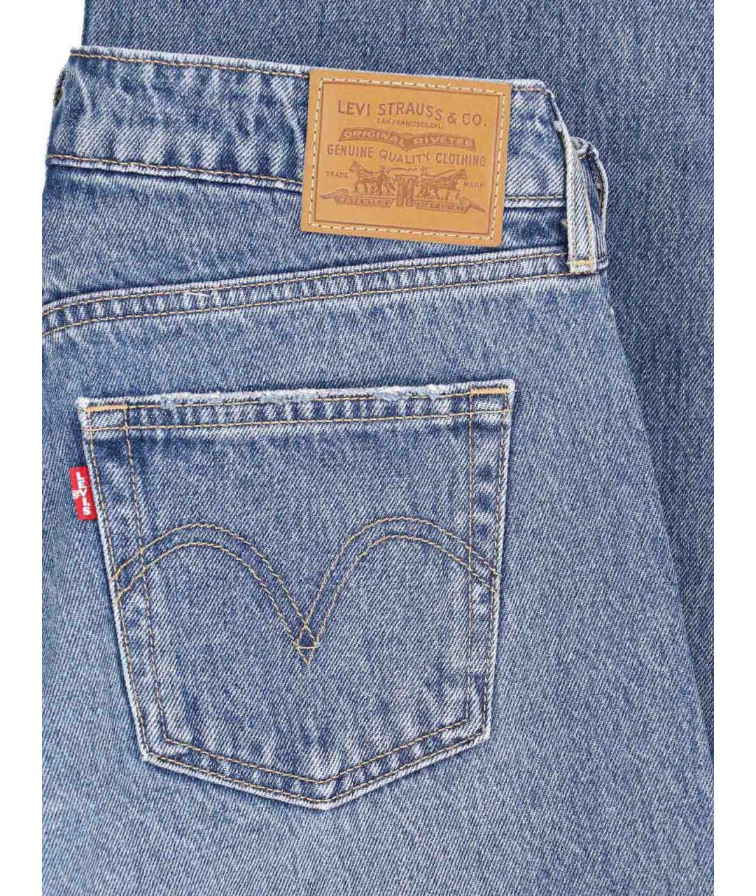 LEVI'S Синие хлопковые прямые джинсы, фото 5