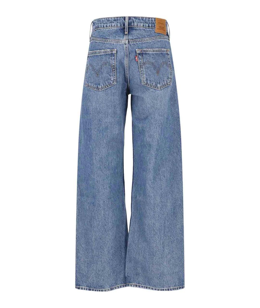 LEVI'S Синие хлопковые прямые джинсы, фото 2