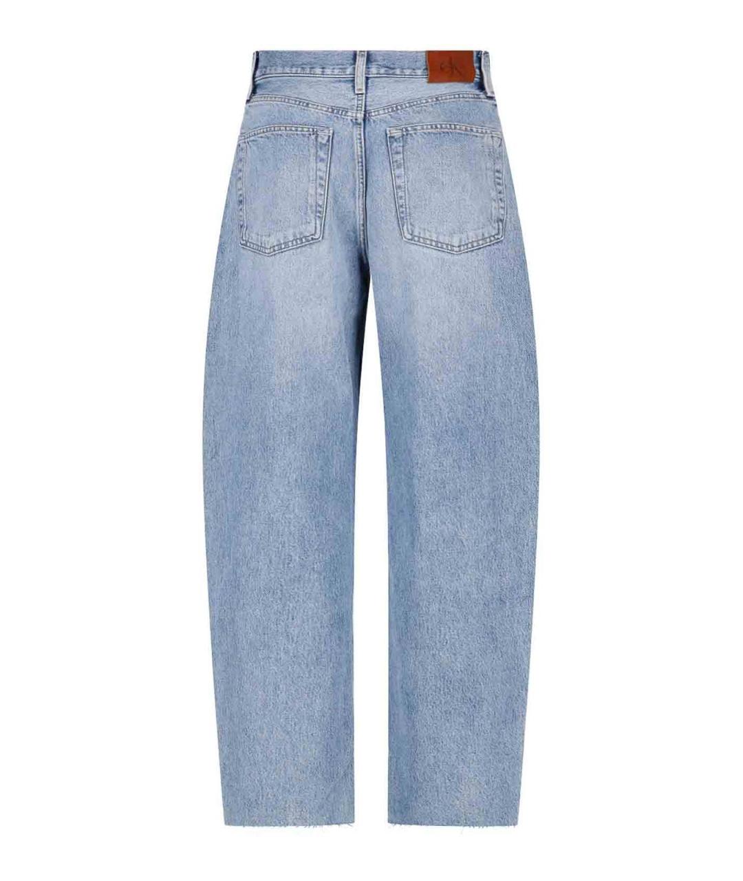 CALVIN KLEIN Голубые хлопковые прямые джинсы, фото 2
