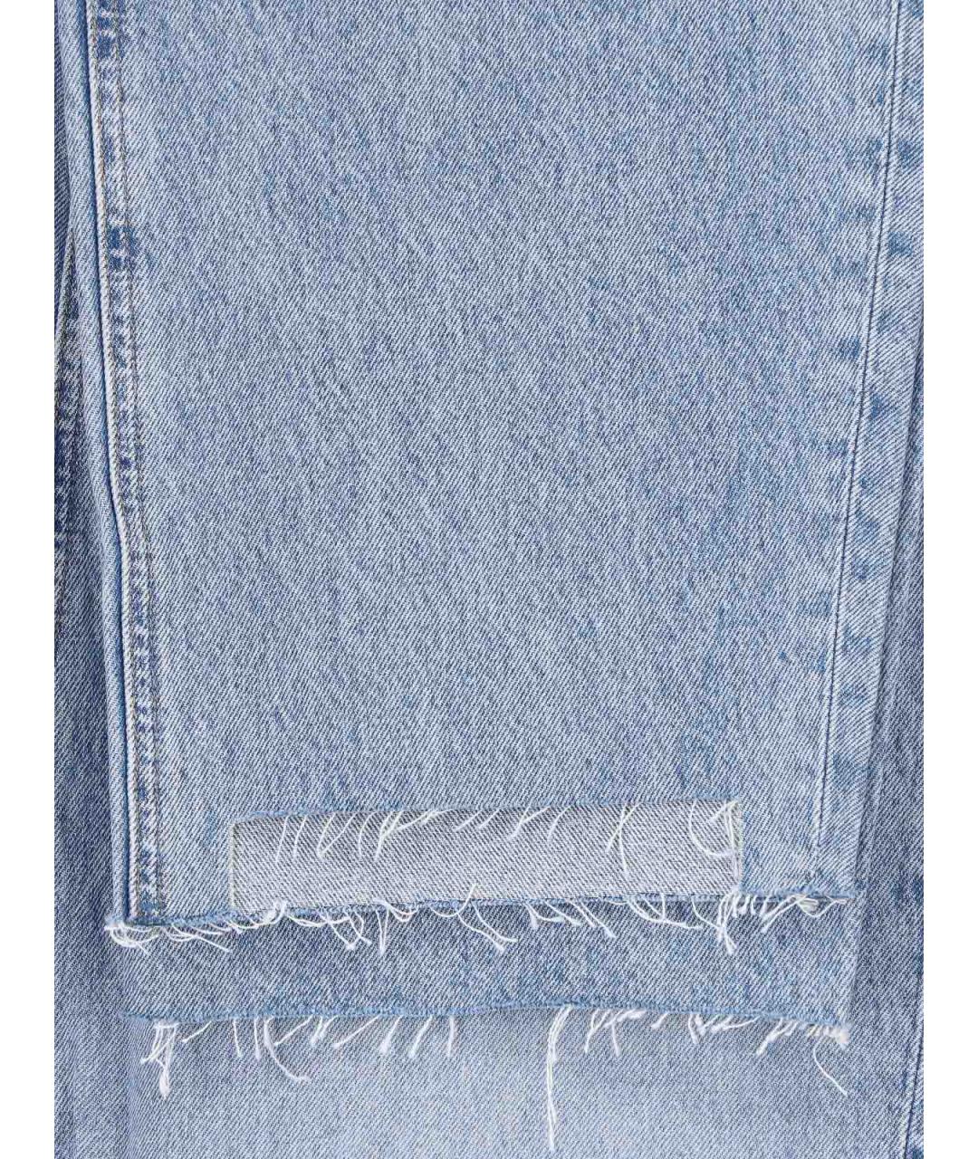 CALVIN KLEIN Голубые хлопковые прямые джинсы, фото 5