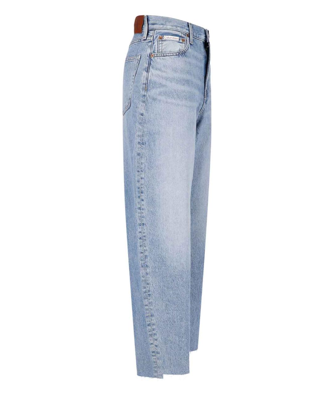 CALVIN KLEIN Голубые хлопковые прямые джинсы, фото 3