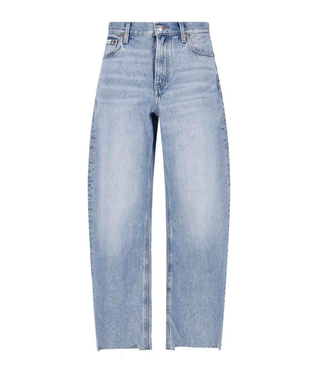 CALVIN KLEIN Голубые хлопковые прямые джинсы, фото 1