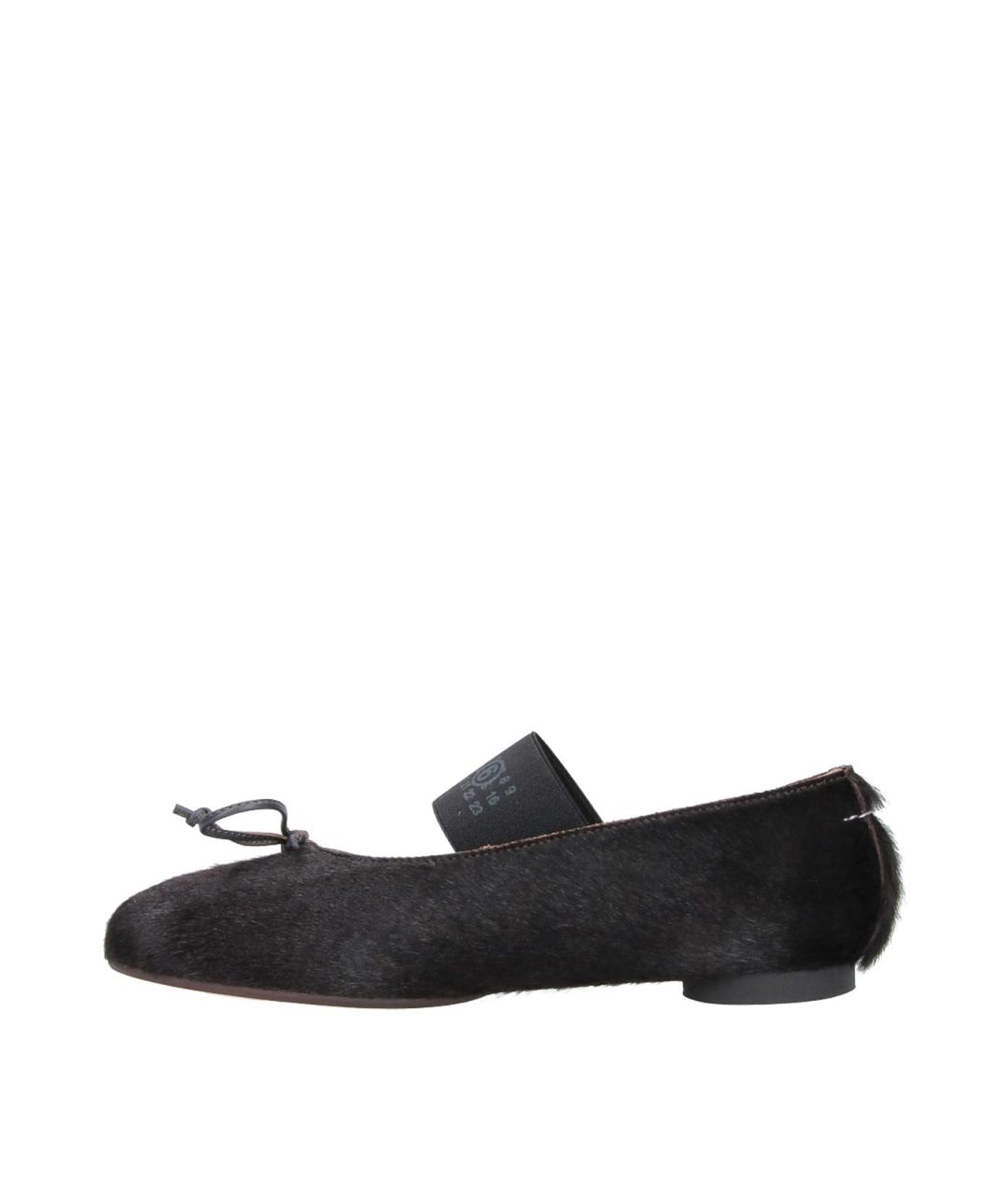MM6 MAISON MARGIELA Коричневые кожаные балетки, фото 3