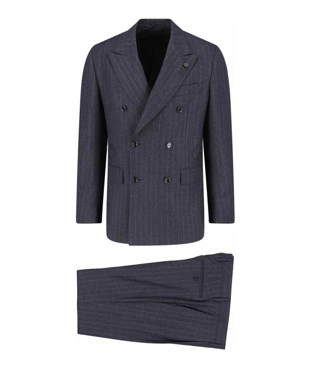 LARDINI Антрацитовый классический костюм, фото 8