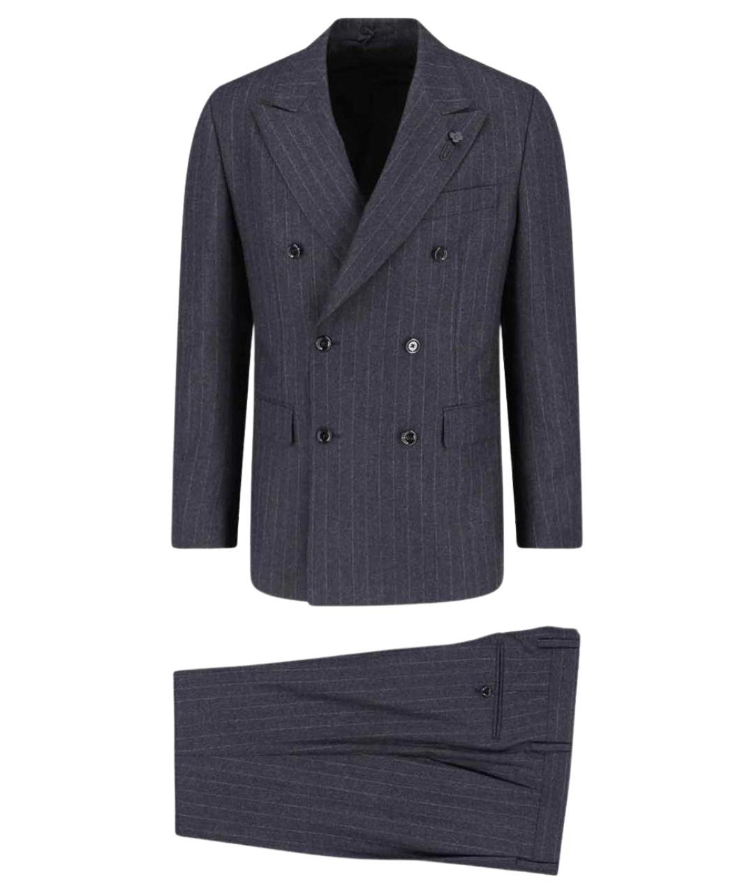 LARDINI Антрацитовый классический костюм, фото 1