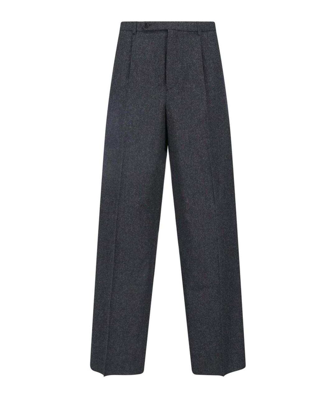 JIL SANDER Серые шерстяные повседневные брюки, фото 1