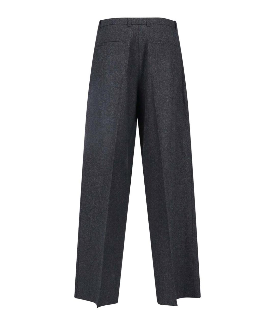 JIL SANDER Серые шерстяные повседневные брюки, фото 2