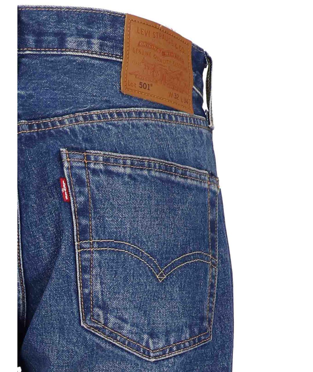 LEVI'S Синие хлопковые прямые джинсы, фото 5