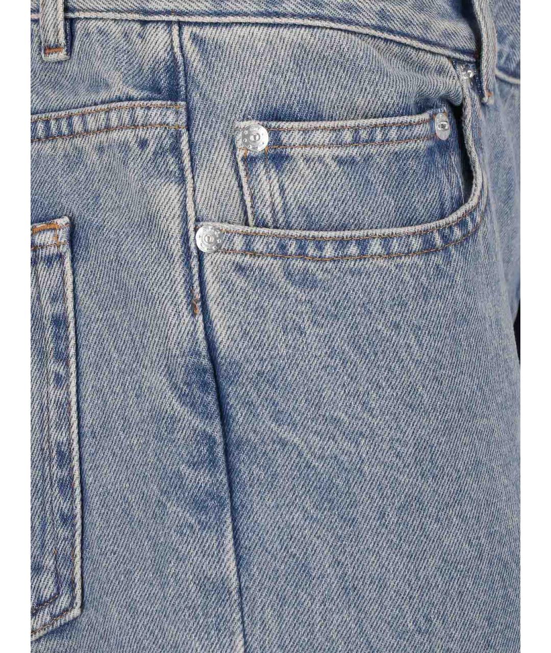 A.P.C. Голубые хлопковые прямые джинсы, фото 5