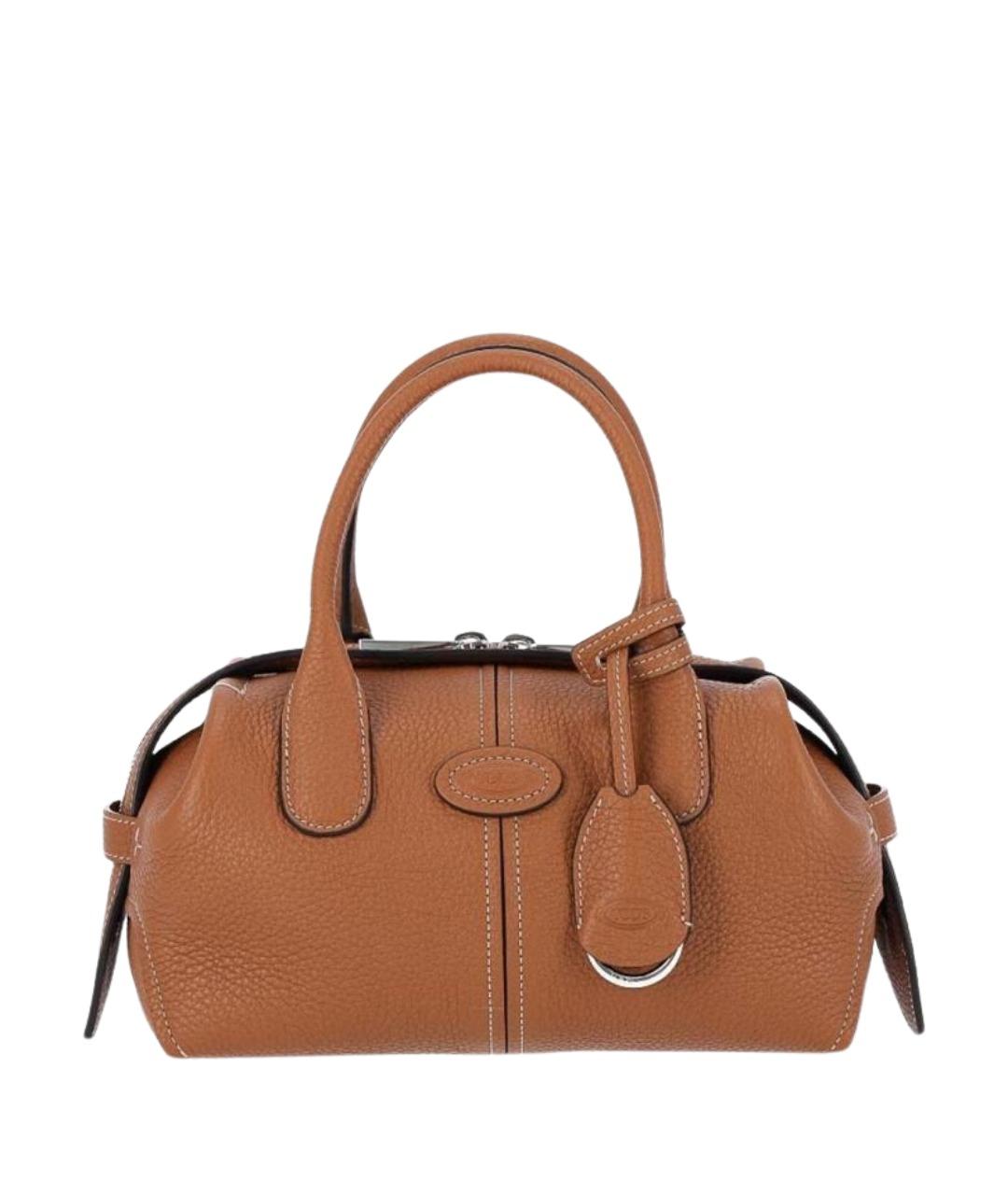 TOD'S Коричневая кожаная сумка тоут, фото 1