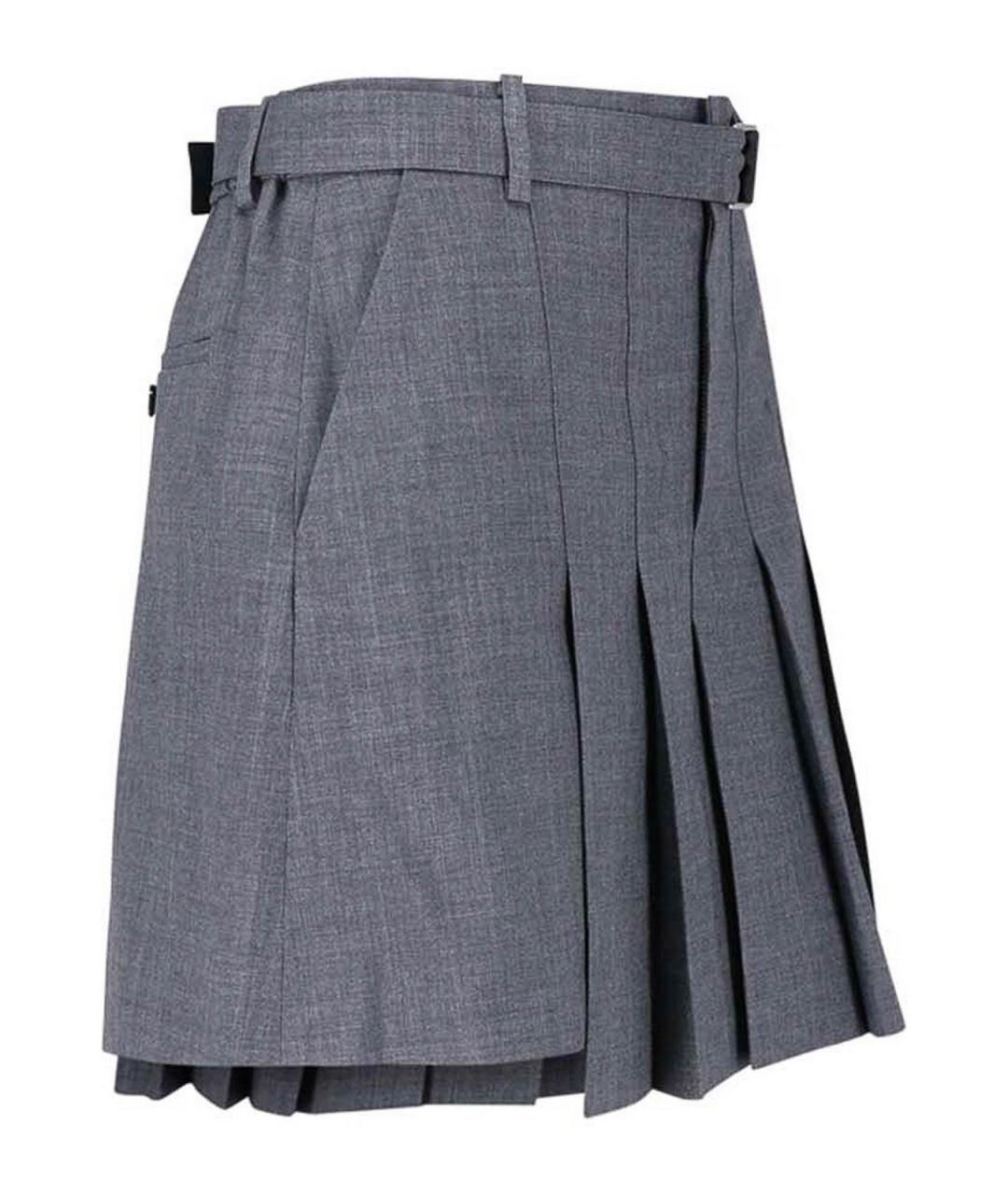 SACAI Серые шерстяные шорты, фото 3