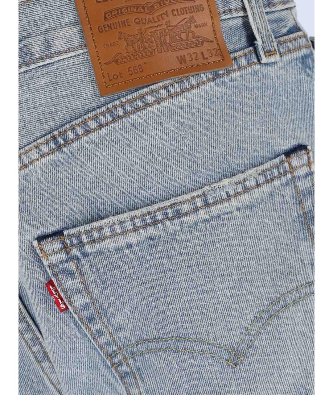 LEVI'S Голубые хлопковые прямые джинсы, фото 5