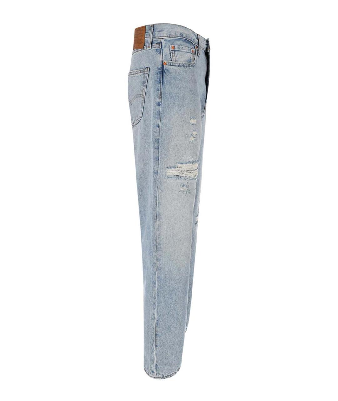 LEVI'S Голубые хлопковые прямые джинсы, фото 2