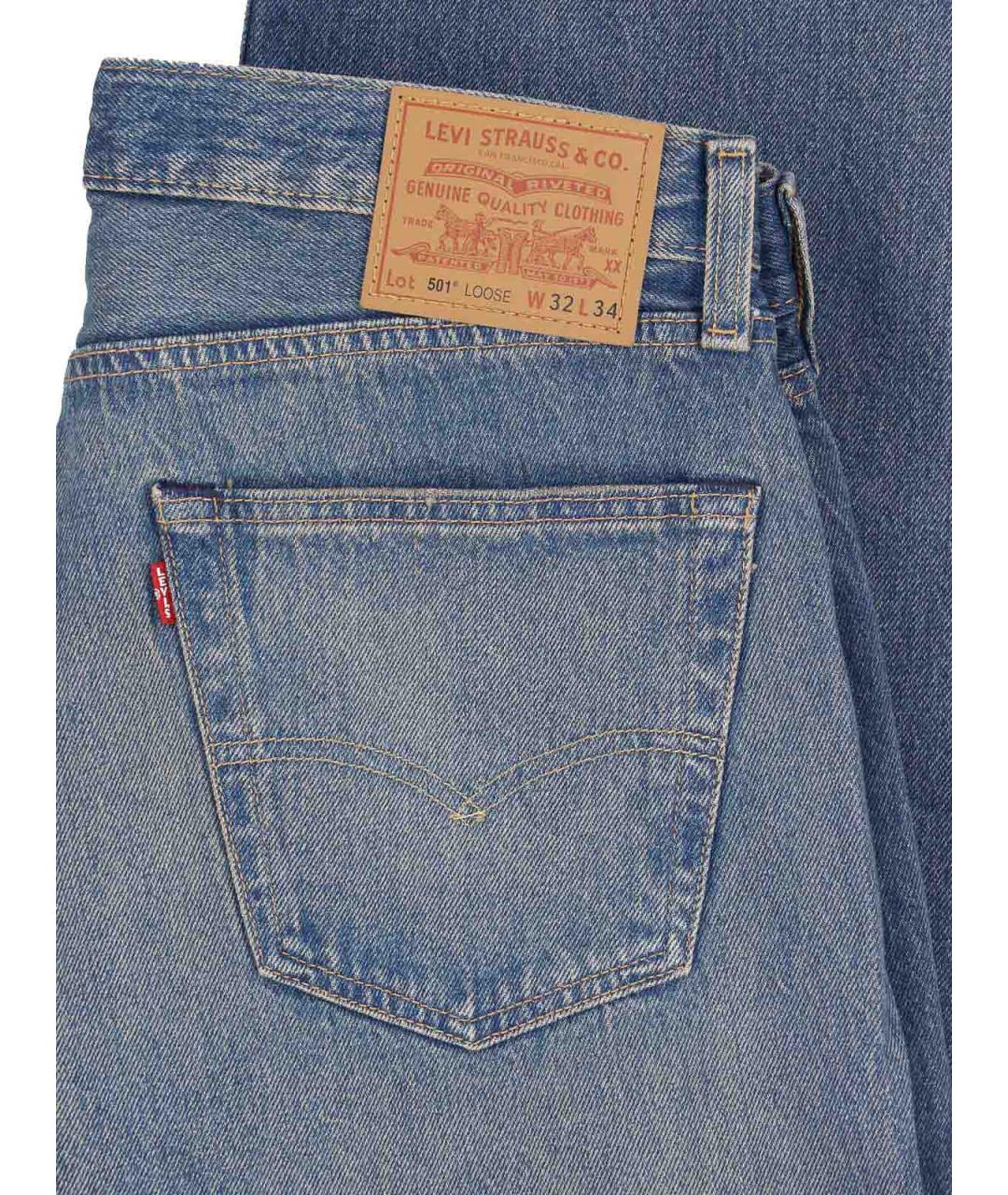 LEVI'S Синие хлопковые прямые джинсы, фото 5