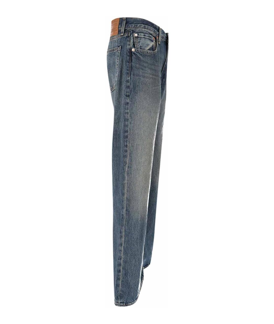 LEVI'S Синие хлопковые прямые джинсы, фото 3