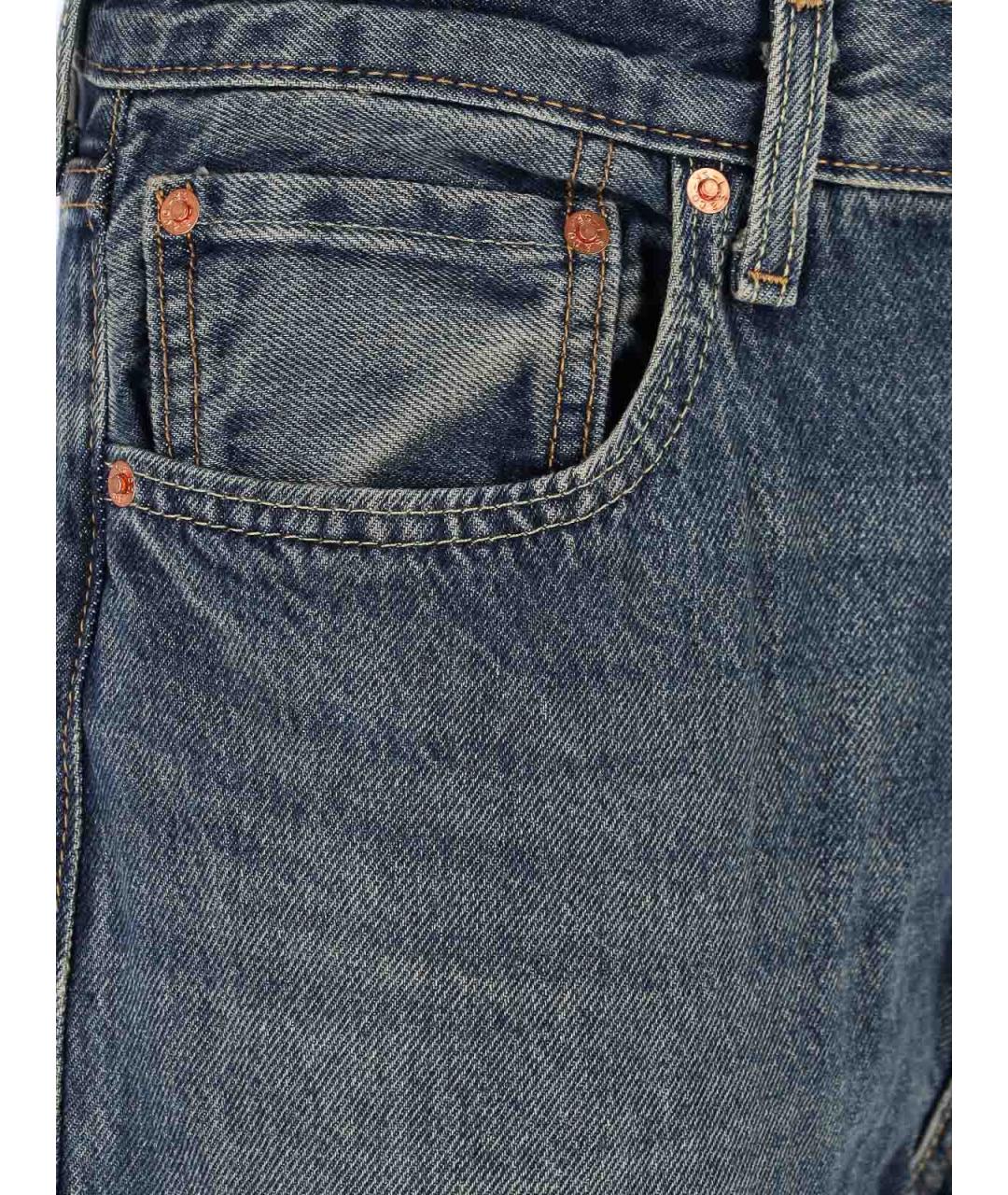 LEVI'S Синие хлопковые прямые джинсы, фото 4