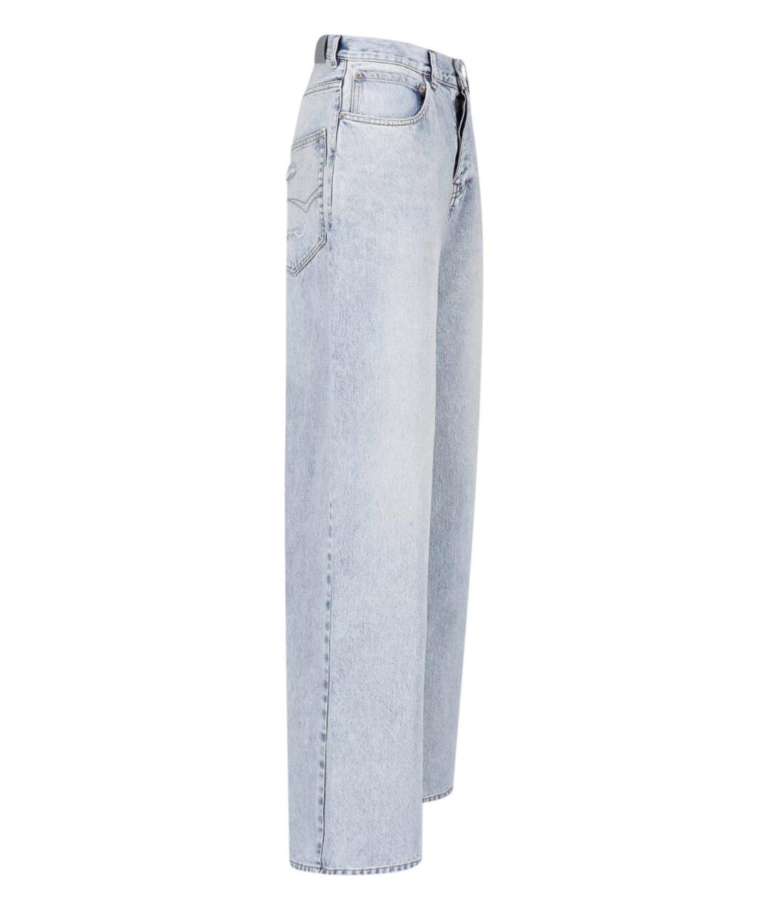 BALENCIAGA Голубые хлопковые прямые джинсы, фото 3