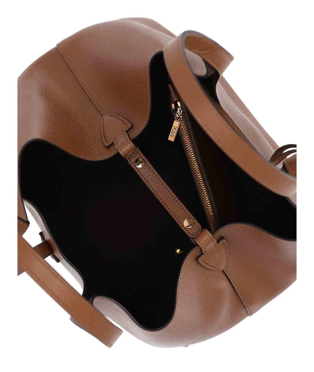 TOD'S Коричневая кожаная сумка тоут, фото 4