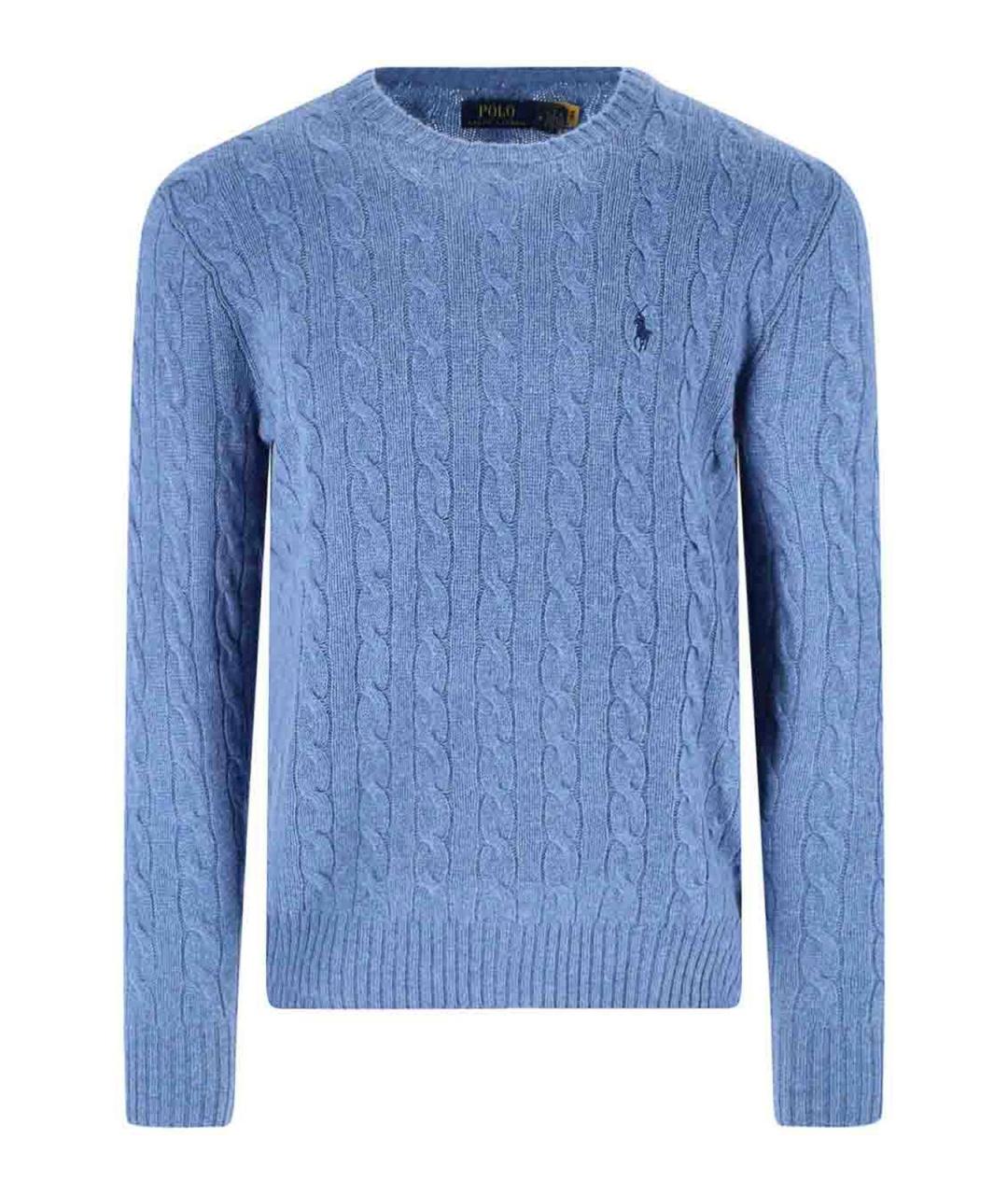 POLO RALPH LAUREN Голубой шерстяной джемпер / свитер, фото 1