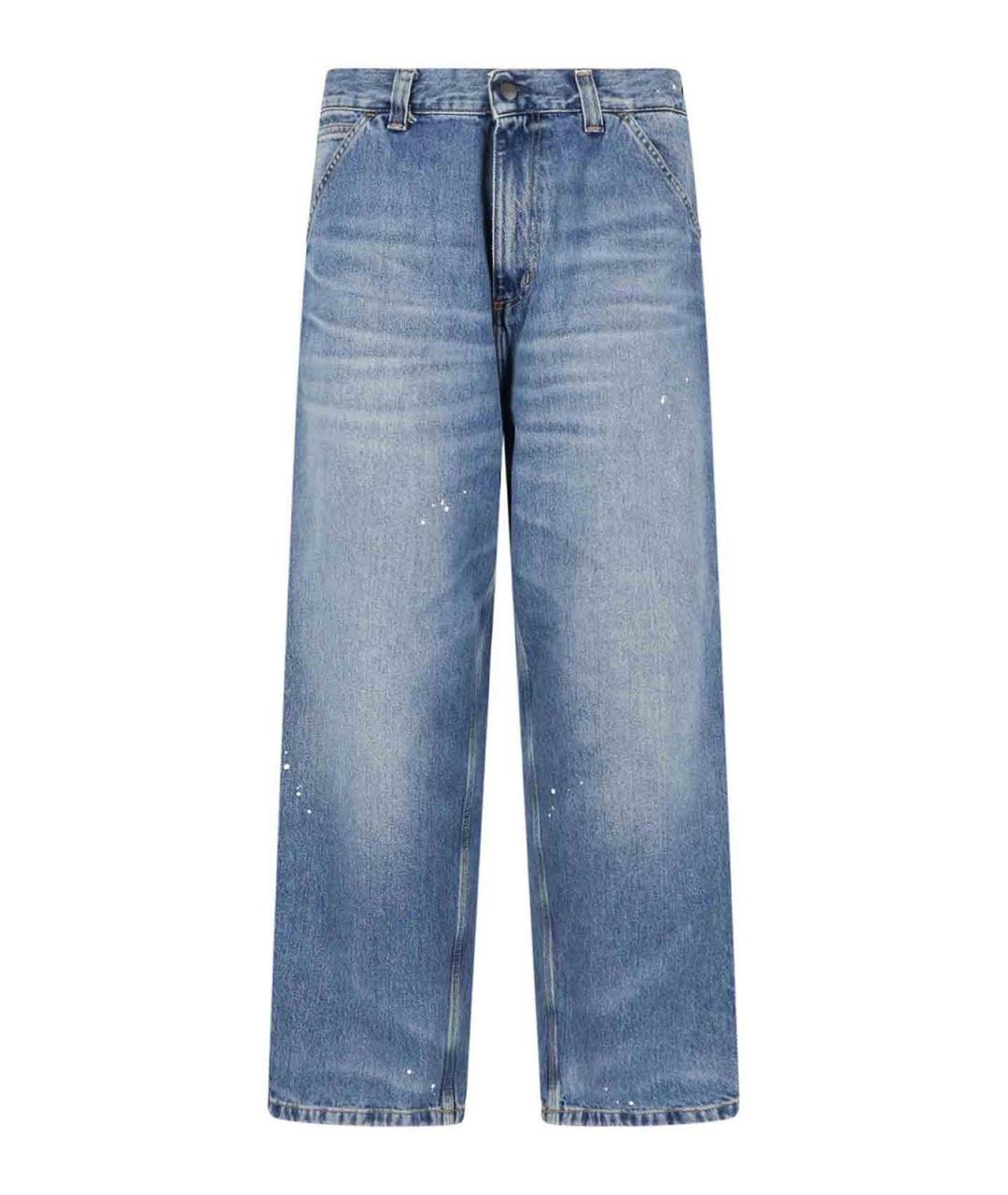 CARHARTT Синие хлопковые прямые джинсы, фото 1