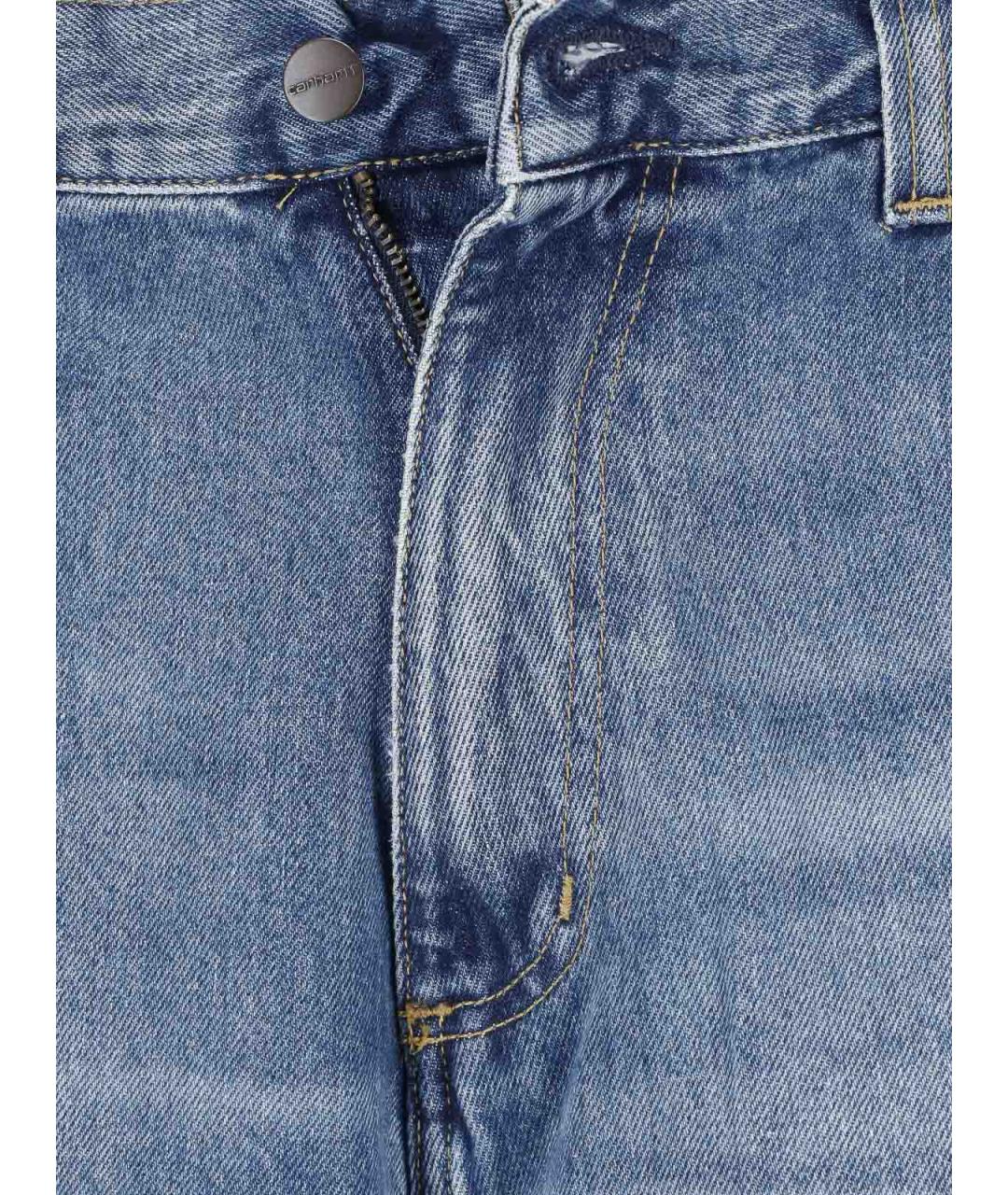CARHARTT Синие хлопковые прямые джинсы, фото 4