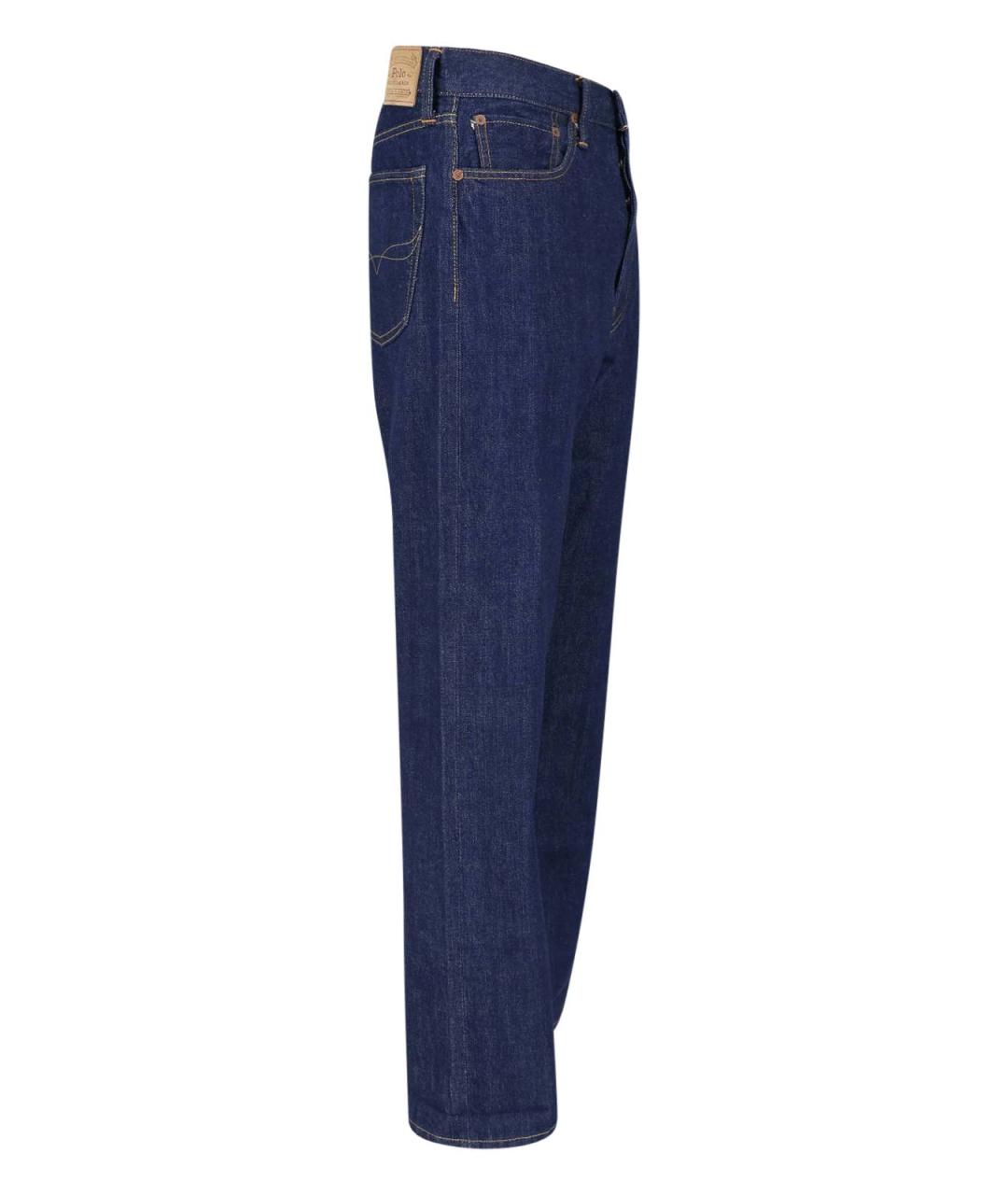 POLO RALPH LAUREN Синие хлопковые прямые джинсы, фото 3