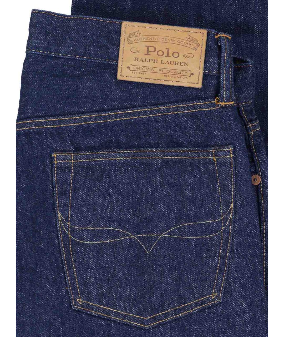 POLO RALPH LAUREN Синие хлопковые прямые джинсы, фото 5
