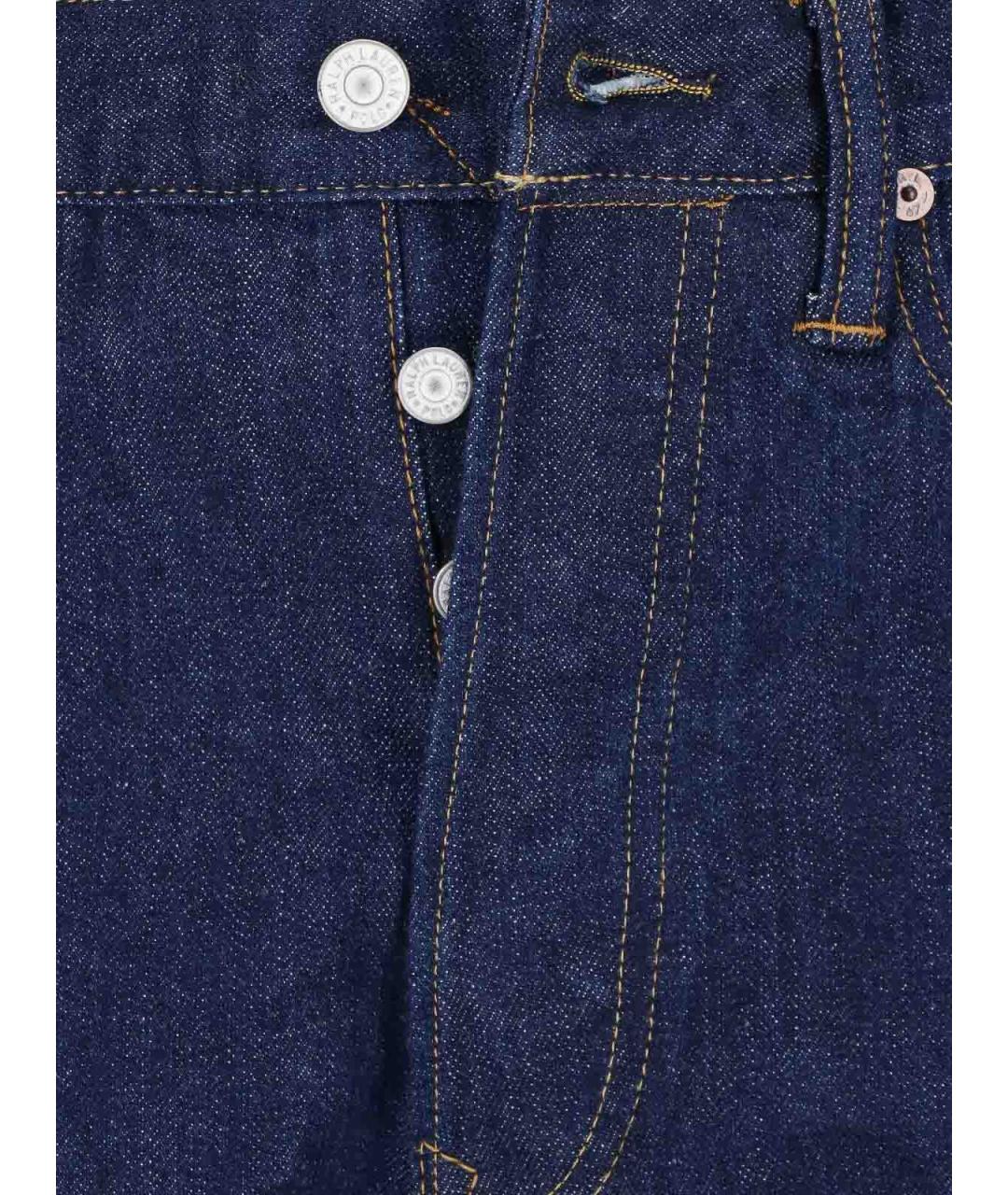 POLO RALPH LAUREN Синие хлопковые прямые джинсы, фото 4