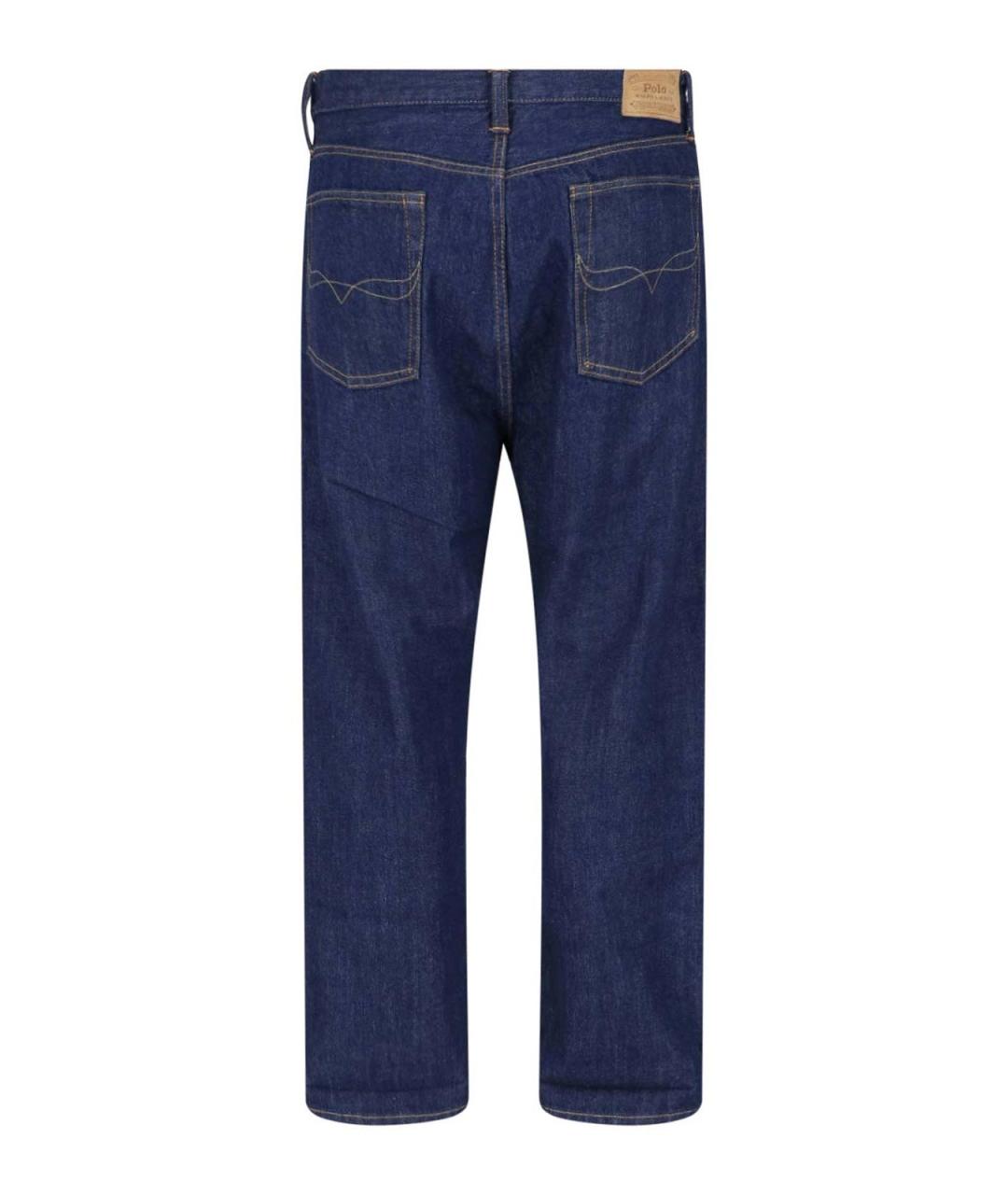 POLO RALPH LAUREN Синие хлопковые прямые джинсы, фото 2